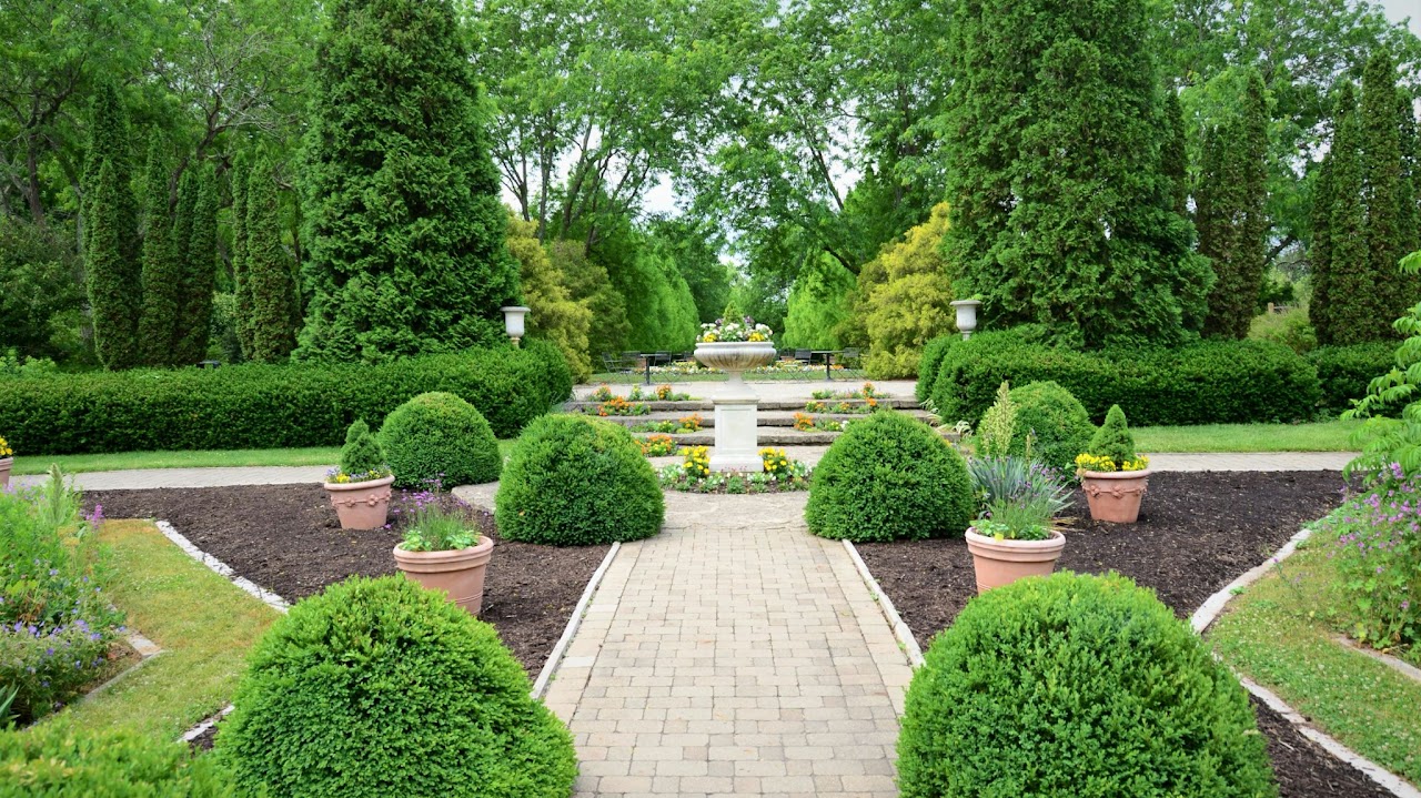 Landscape planting layout near walkway